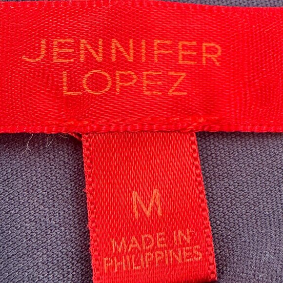 Jennifer Lopez Blue Metallic Sequin Open Back Long Sleeve Top Medium - Picture 5 of 7